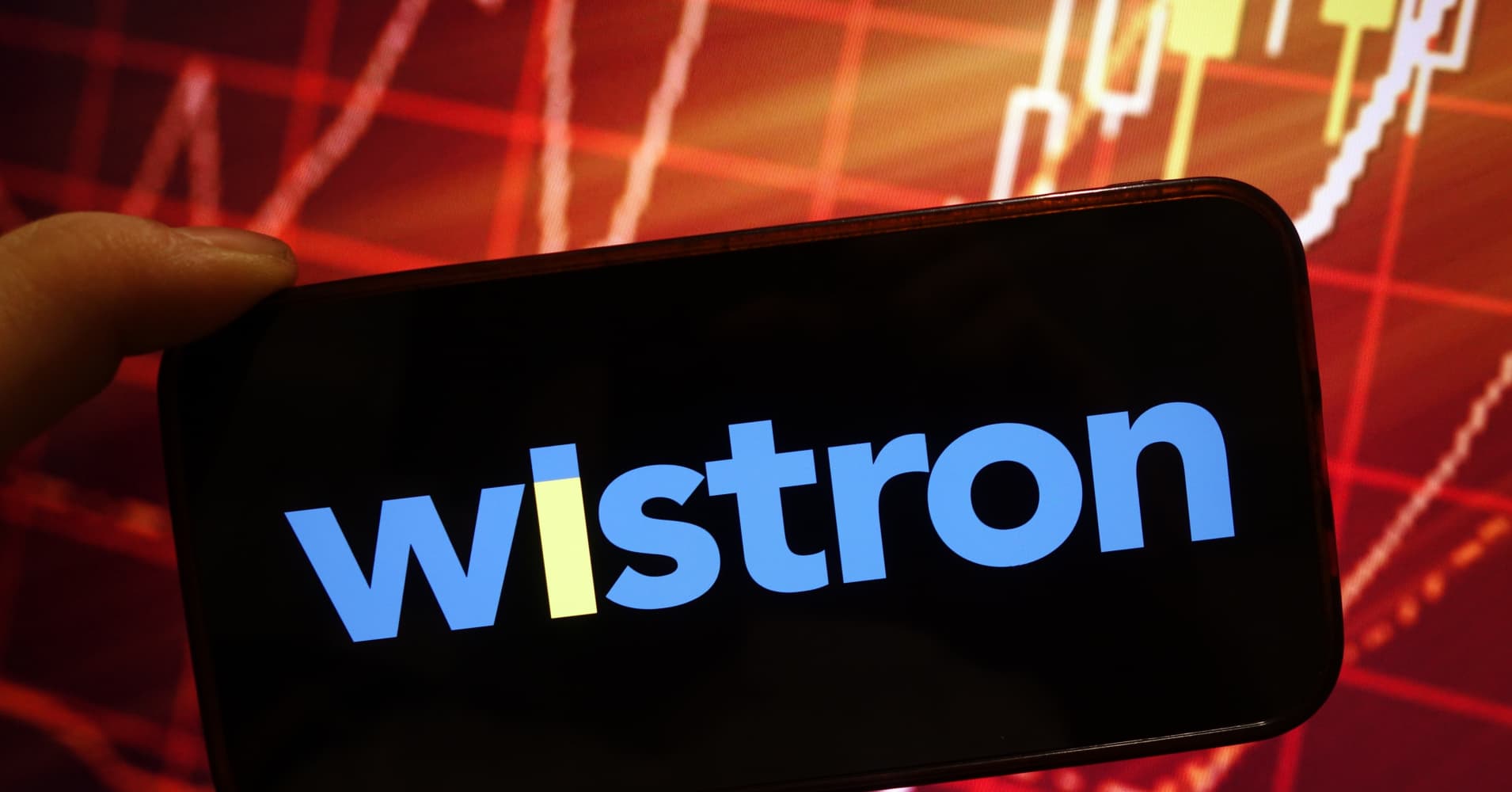 POLAND - 2025/01/25: In this photo illustration, the Wistron Corporation company logo is seen displayed on a smartphone screen. (Photo Illustration by Piotr Swat/SOPA Images/LightRocket via Getty Images)
