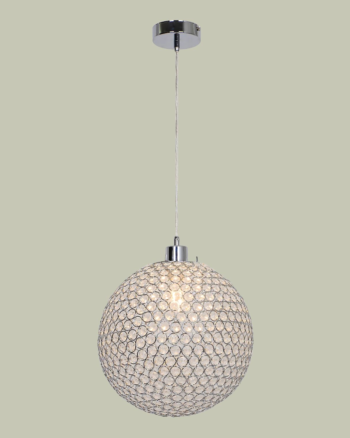 GoodHome Mantus Chrome effect Pendant ceiling light, (Dia)300mm.