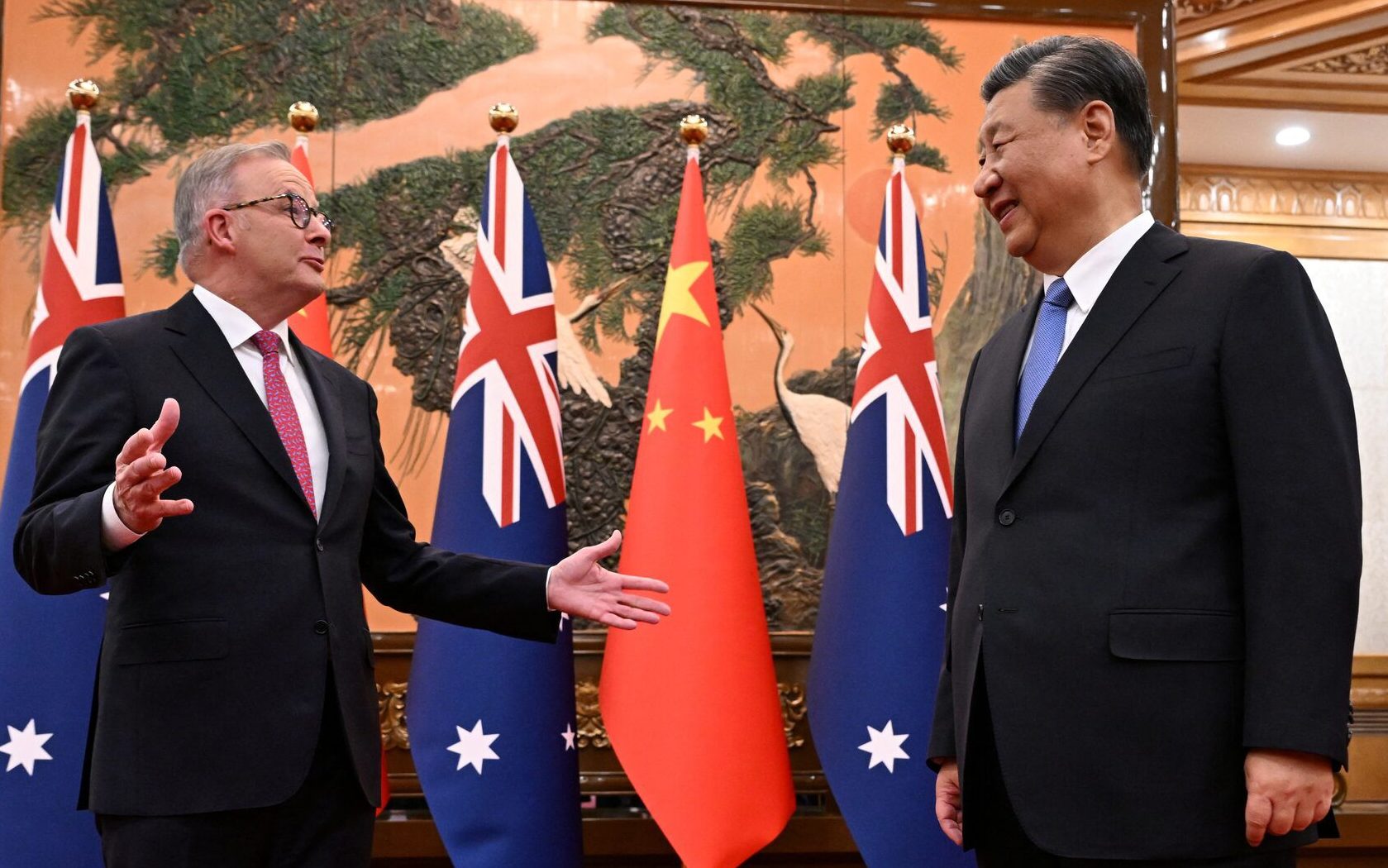 Australia's Prime Minister Anthony Albanese meets with China's President Xi Jinping at the Great Hall of the People in Beijing, China, November 6, 2023