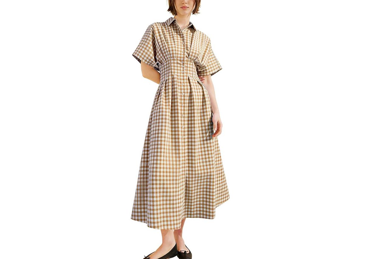 Yeokou Plaid Shirt Dress