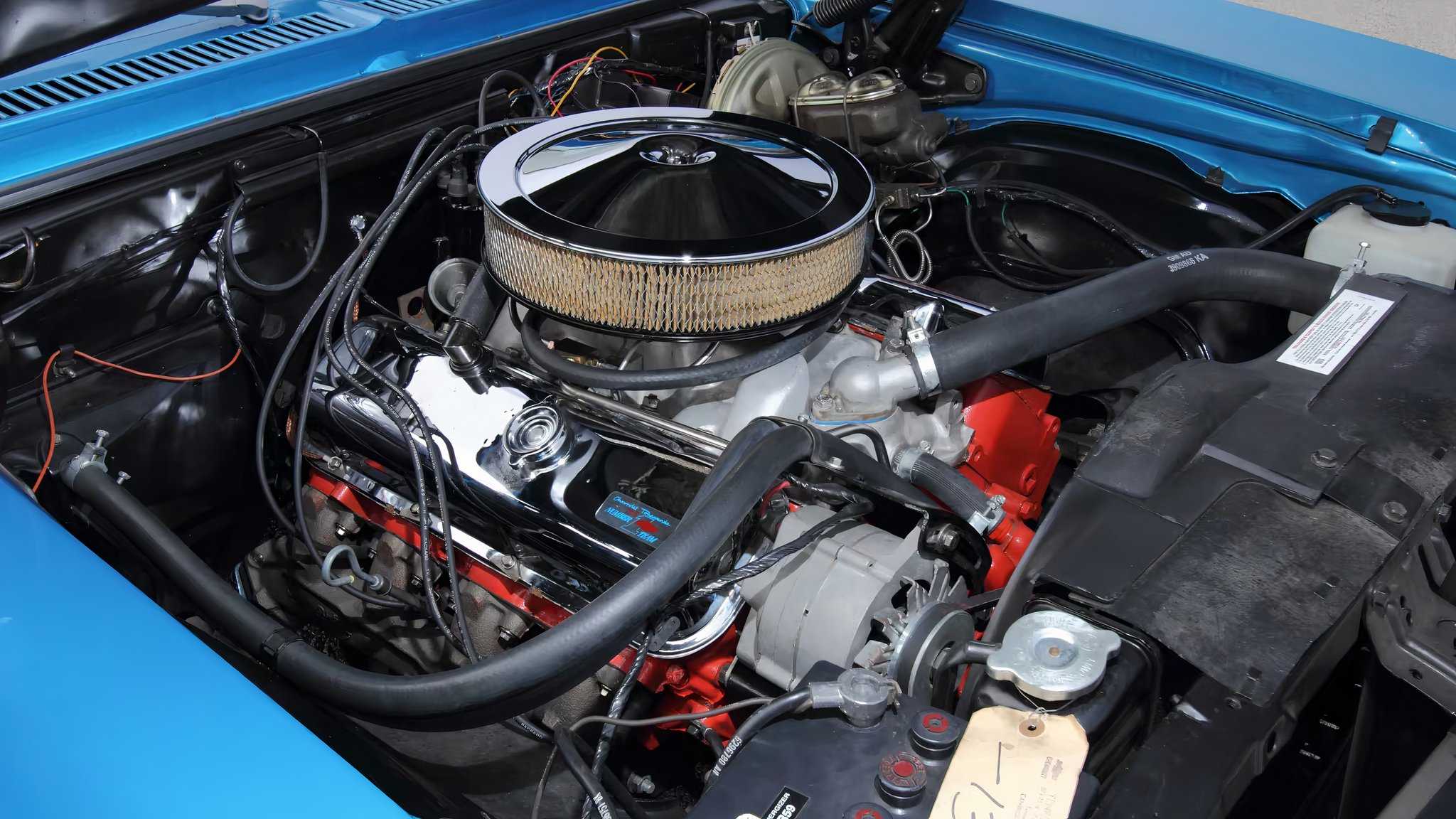 Engine bay image of the 1969 Chevrolet Nova Yenko SC 427