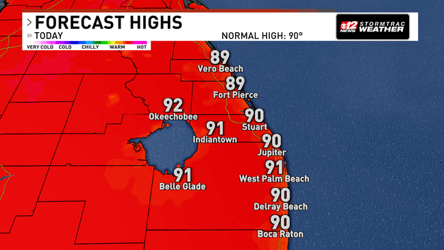 East coast stays mostly dry as dangerous heat continues across South Florida