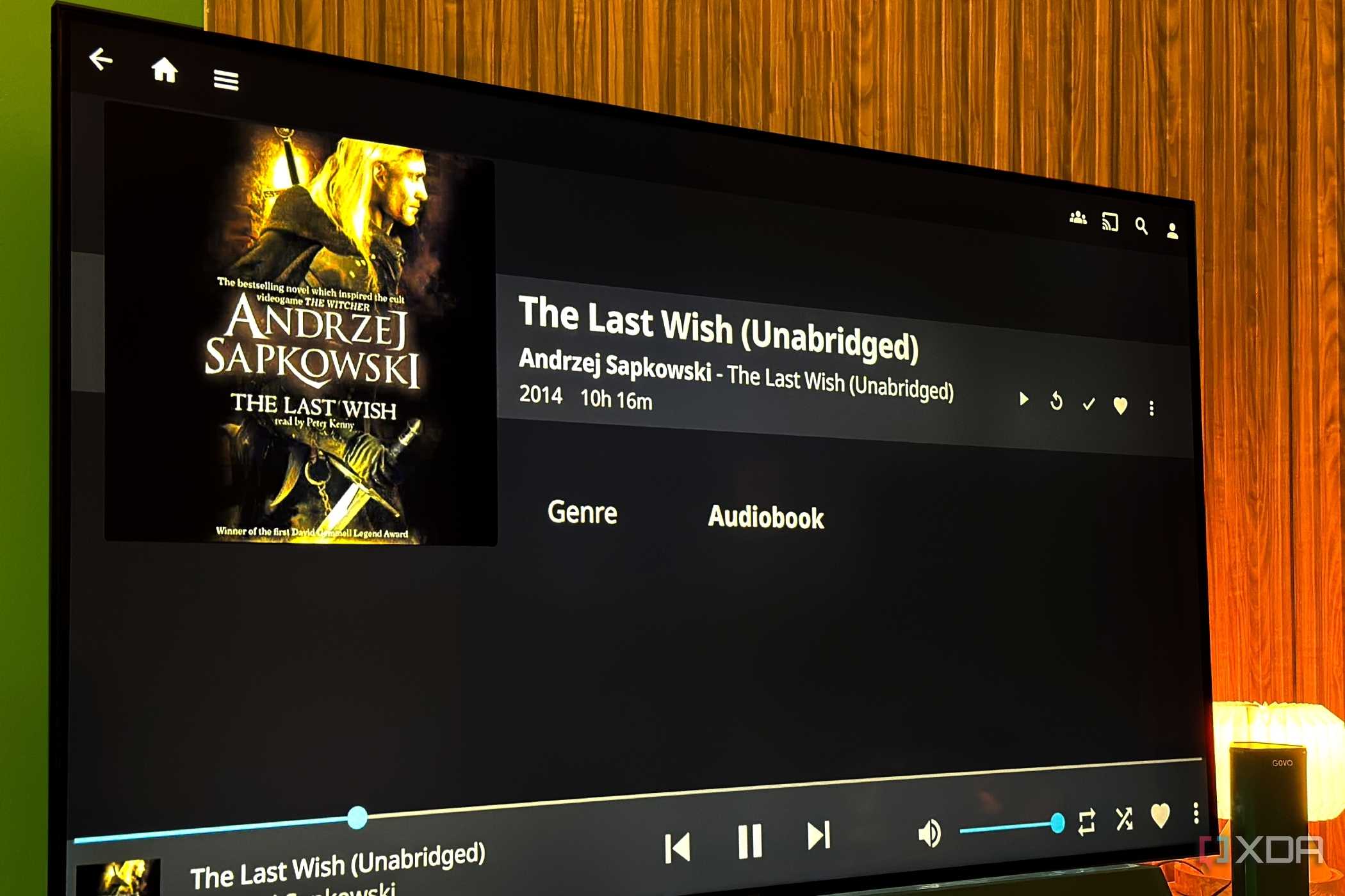 The Witcher Audiobook on Jellyfin on a TV via Moonlight