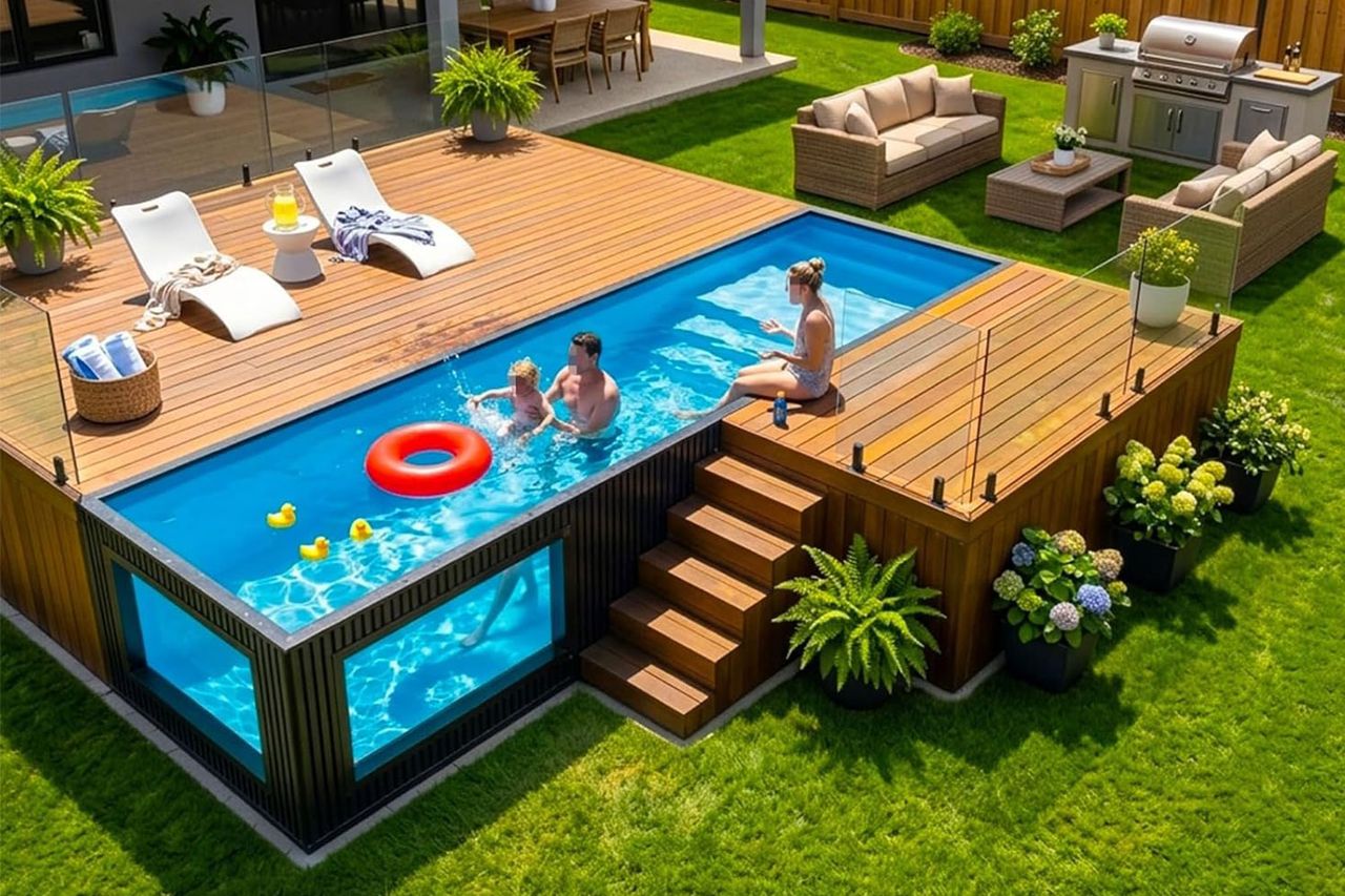 Durable and Compact Shipping Container Swimming Pool