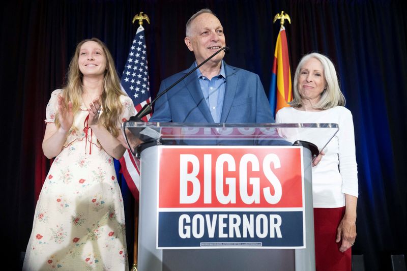 U.S. Representative and Republican nominee for Arizona governor Andy Biggs’ election night watch party