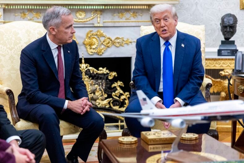 President Donald Trump with Prime Minister Mark Carney of Canada,