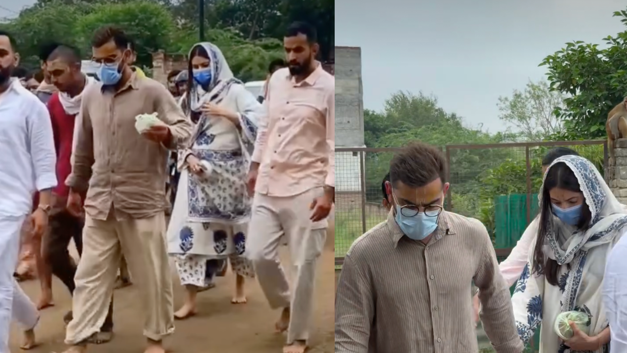 Virat Kohli, Anushka Sharma walk barefoot to Premanand Maharaj's ashram in new viral video