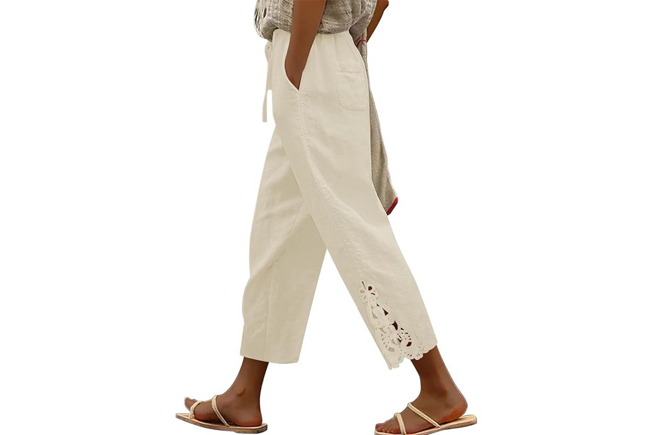 Angerella Womens Cotton Linen Pants