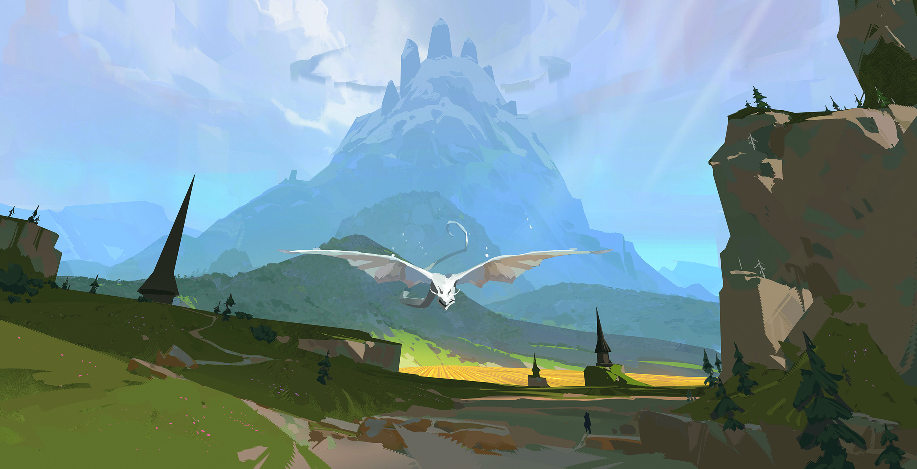 Digital art process in Photoshop for light and depth