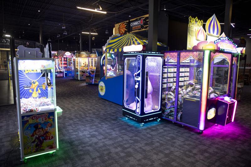 A full arcade fills part of the floor space at Next Round Social, Friday, July 17, 2026, in North Charleston. Henry Taylor/Staff