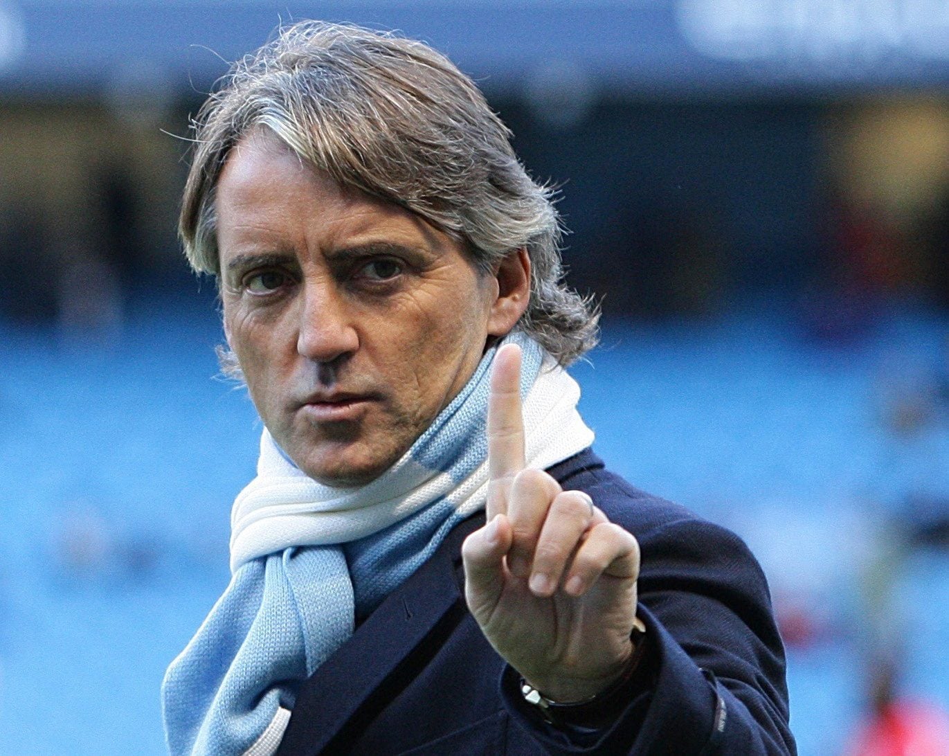 Roberto Mancini in Man City scarf