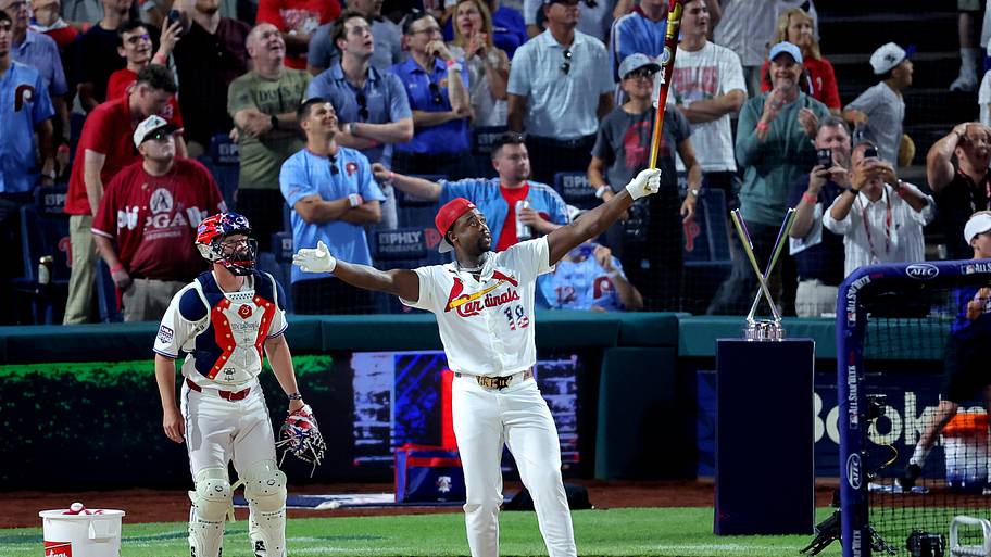 St. Louis Cardinals right fielder Jordan Walker reacts after winning the 2026 Home Run Derby