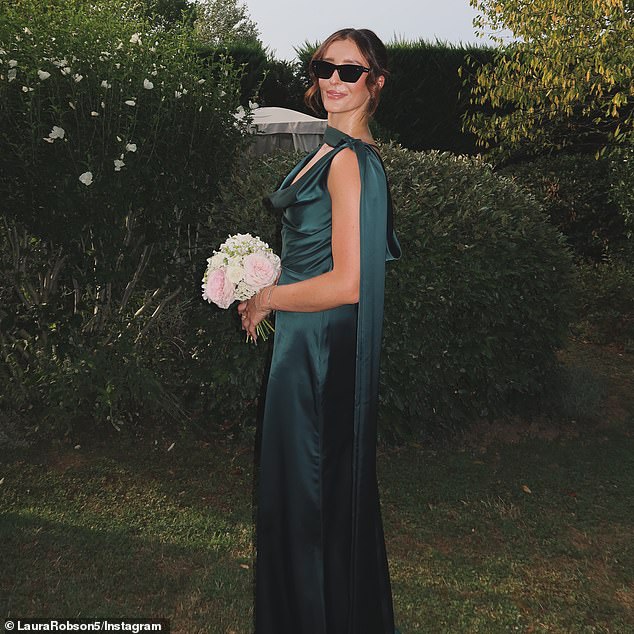 Robson stunned in a green floor length dress