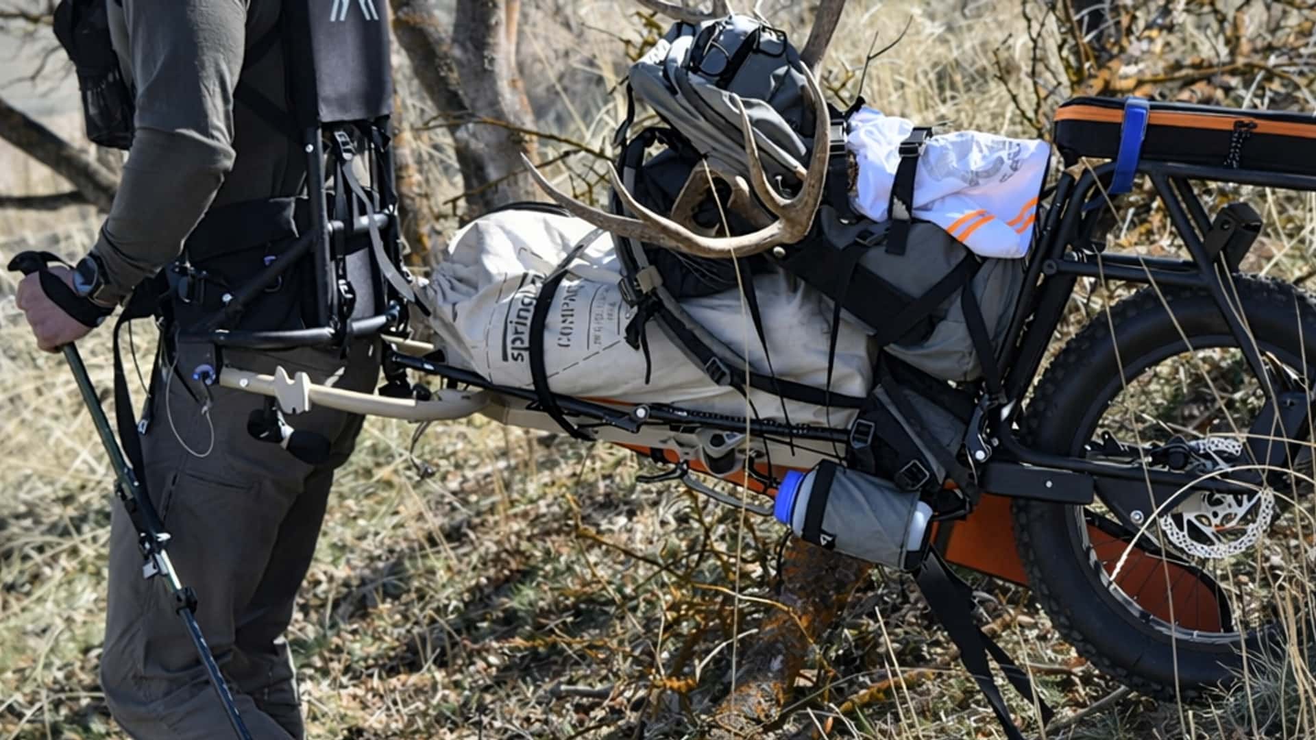 A cut-in-half e-bike makes a dope backcountry hauler, as well as keeping a family hiking together