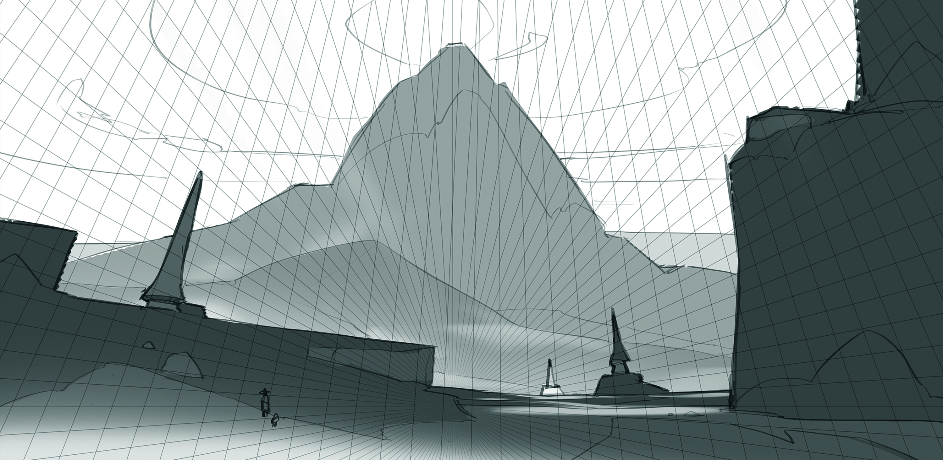 Digital art process in Photoshop for light and depth