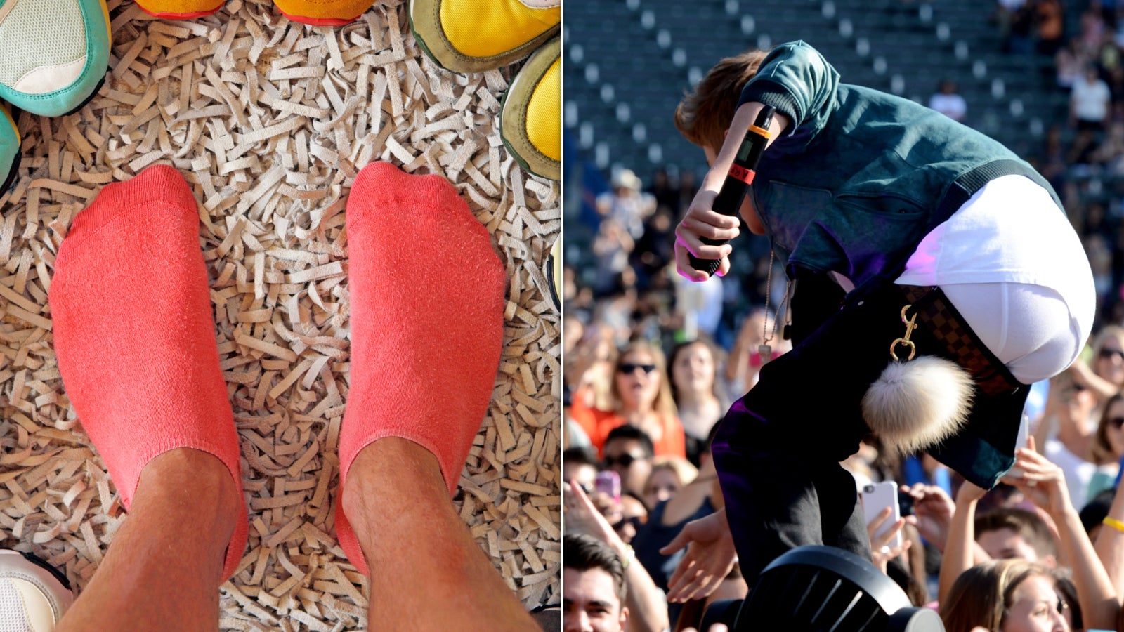 No-show socks and low-rise pants (Photo: Getty)
