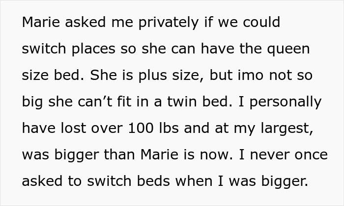 Obese Woman Turns To Friend Asking To Switch B&B Rooms, Ends Up Sobbing Instead
