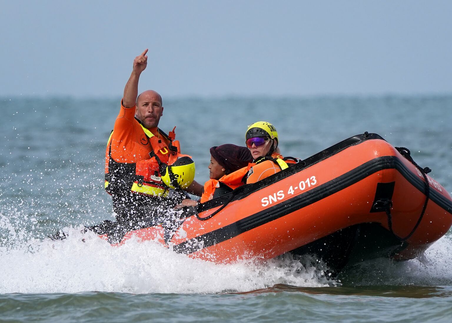 Some migrants were rescued from the sea and brought back to shore in France on Wednesday