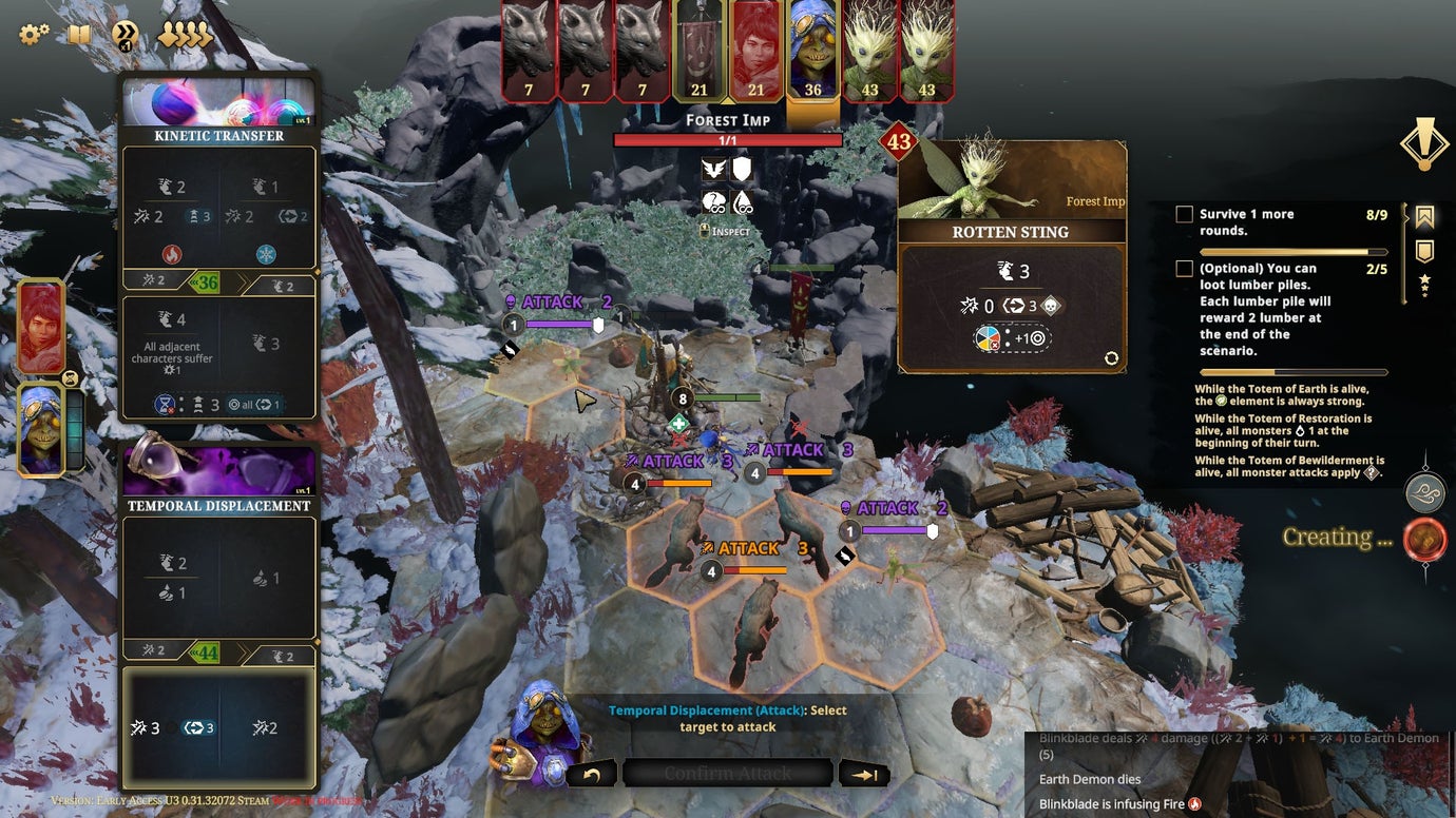 Wolves attacking the player in Frosthaven