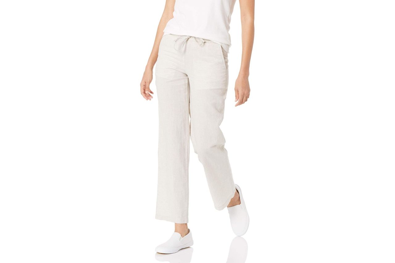 amazon essentials womens pull on linen blend
