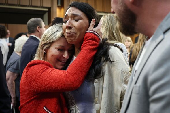 Epstein survivors during a trial in Washington DC