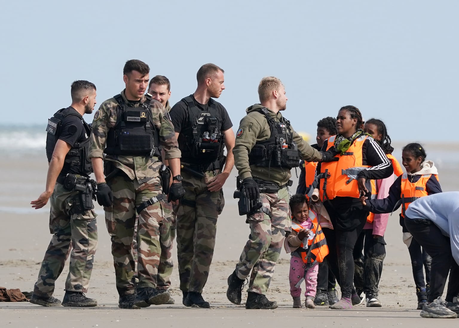A woman with a young family was prevented from entering the sea