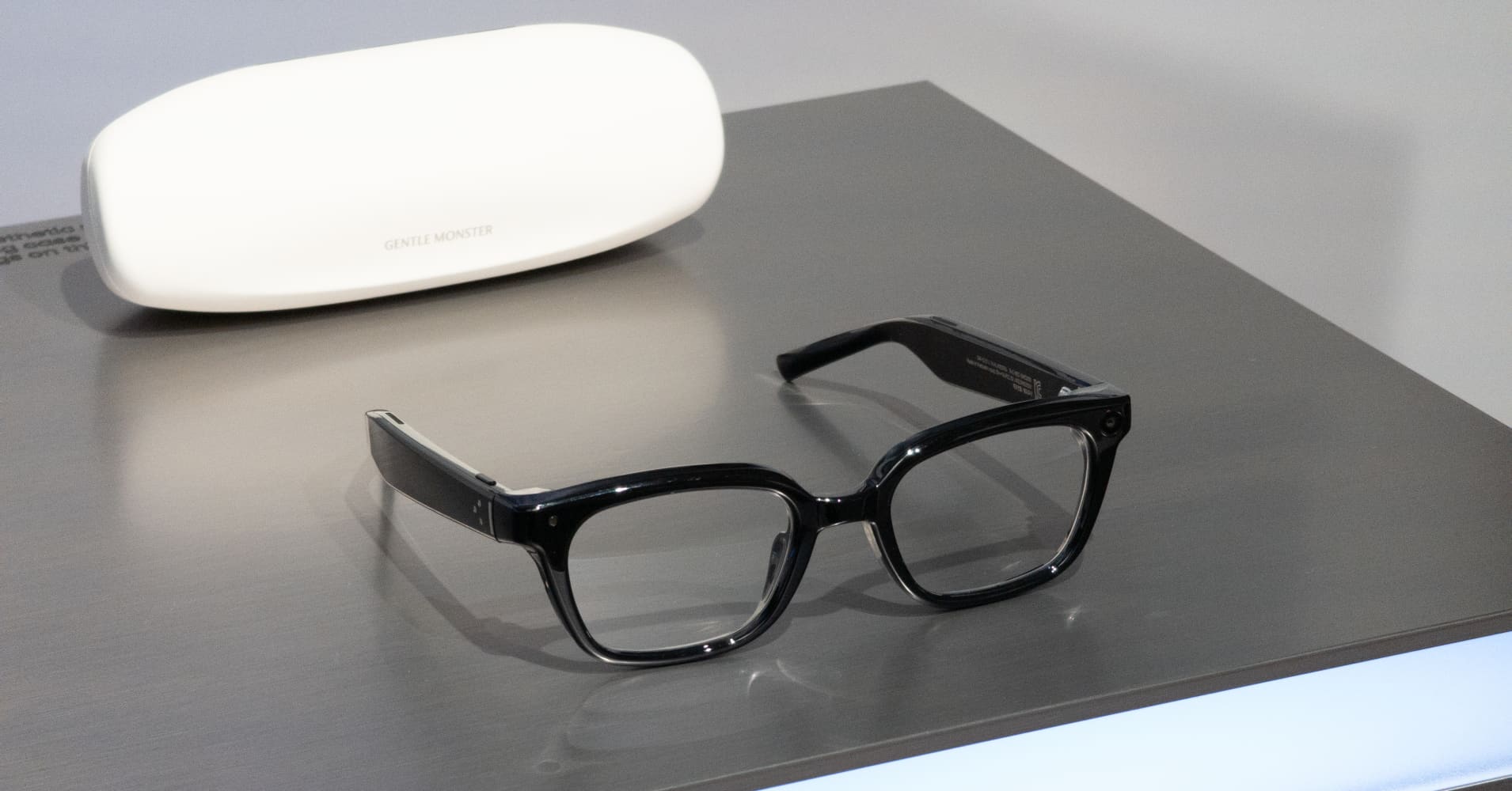 One of Samsung's smart glasses on display at its Galaxy Unpacked event in London on July 22, 2026.