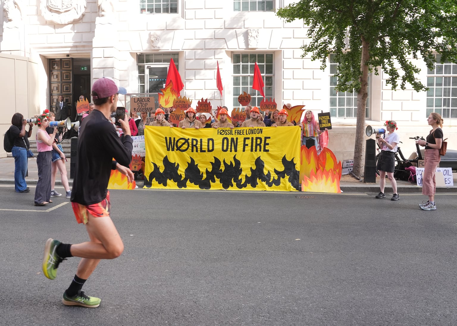 The protest took place outside the Department For Energy Security And Net Zero