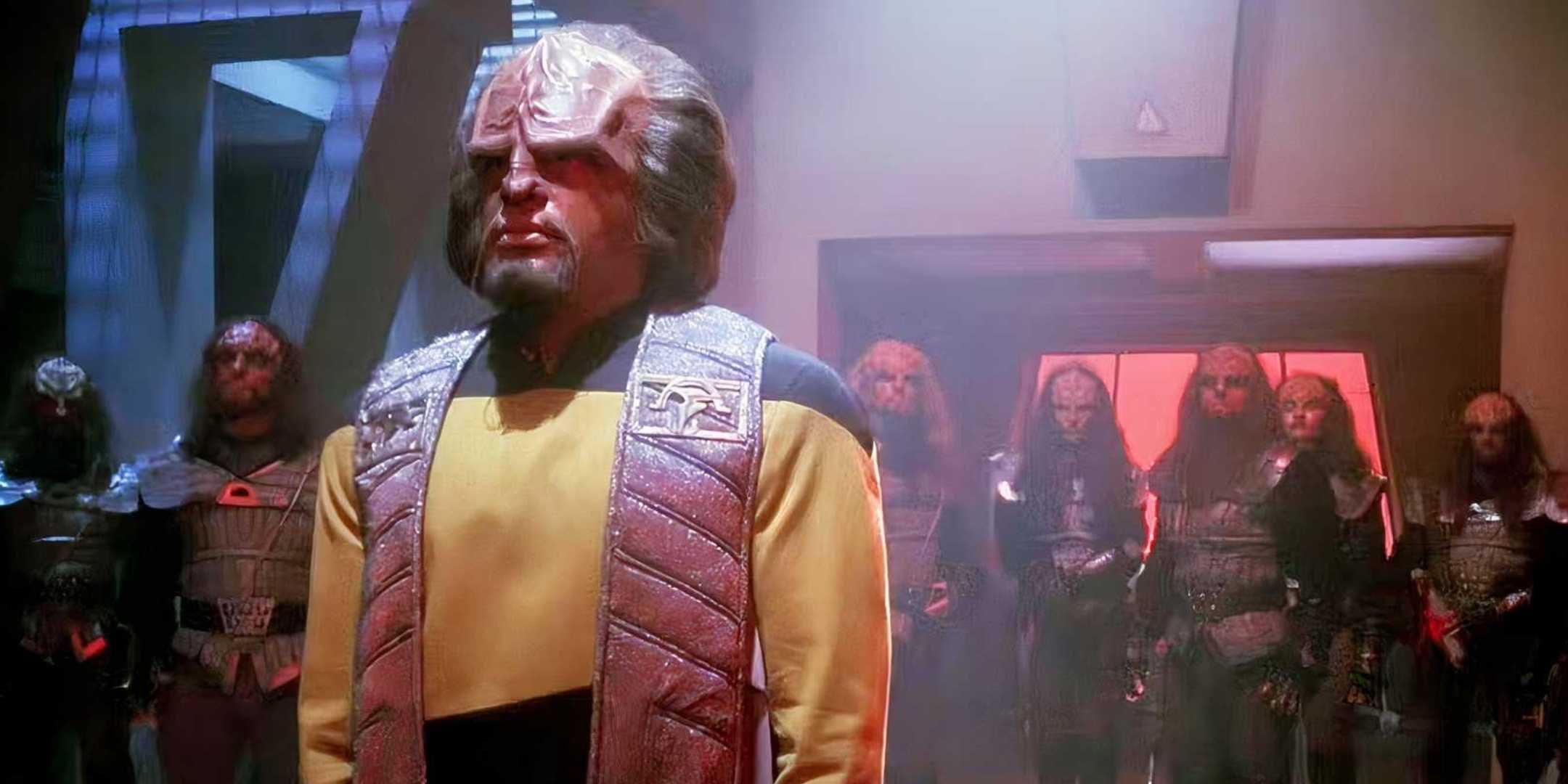 Worf on trial in the Star Trek episode Sins of the Father