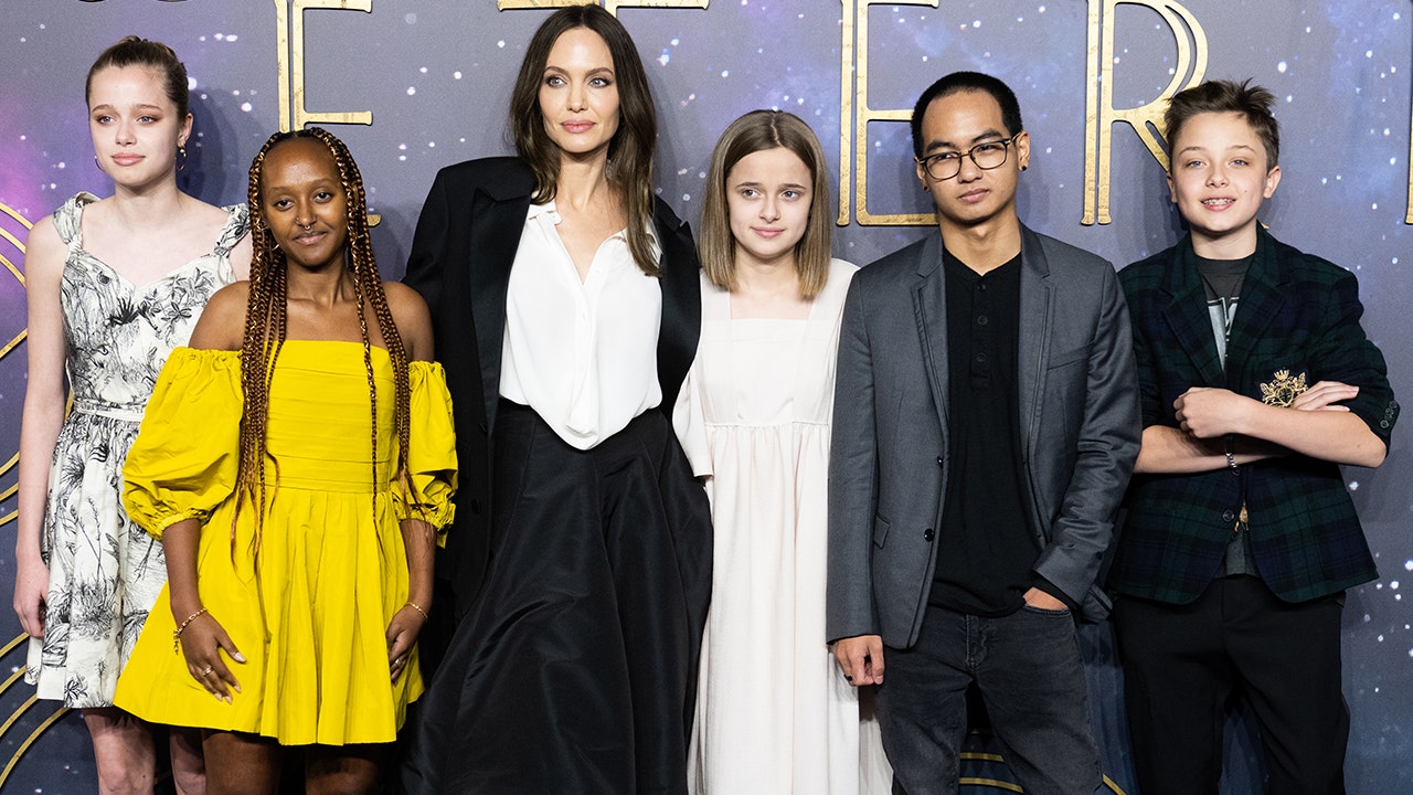 Angelina Jolie and her kids at