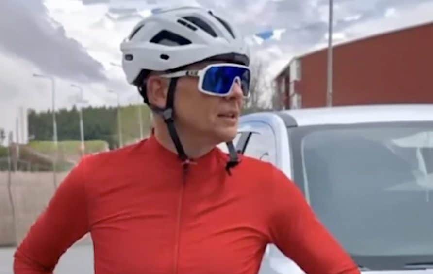 Mehmet Fatih Çiçekli, the former governor of Ardahan, in cycling gear