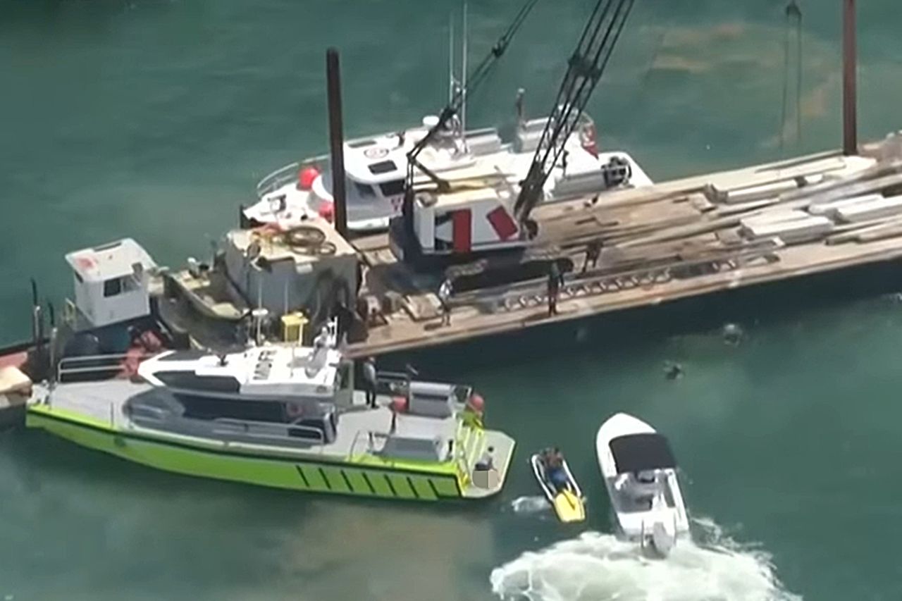 Site of a boat crash in Biscayne Bay