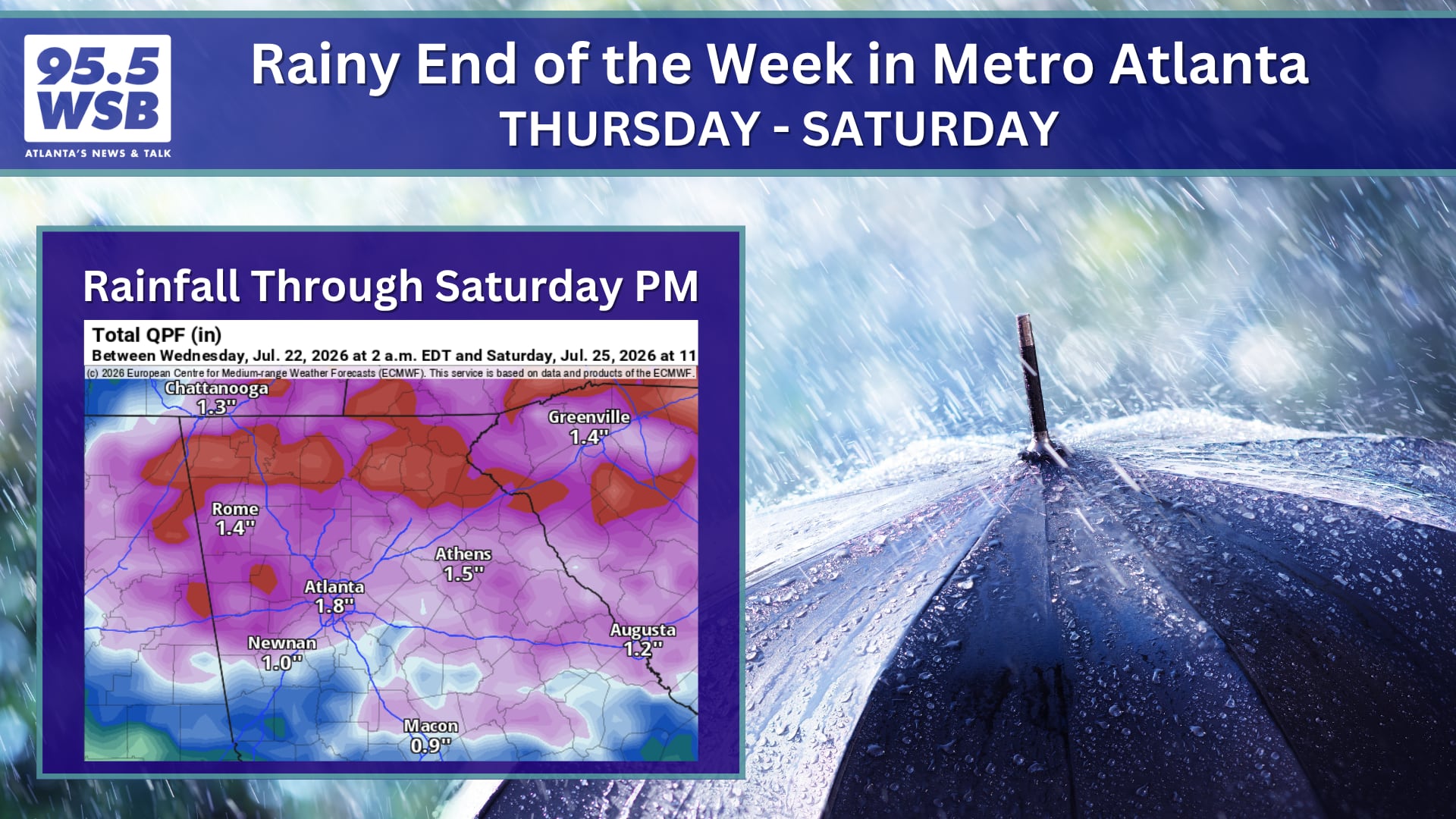 Heavy rain on the way for the end of the week