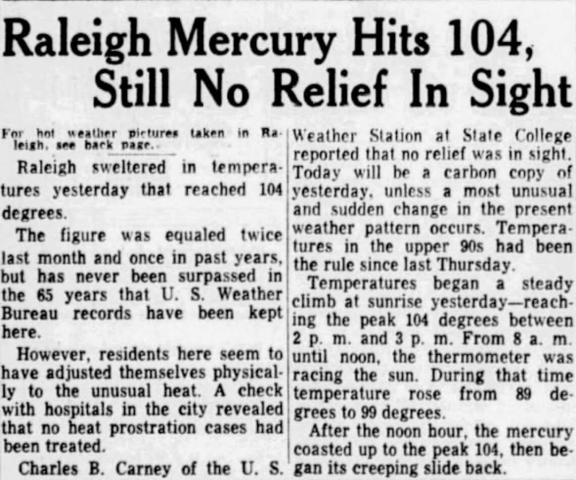 July heat was a story in 1952, as it is in 2026.