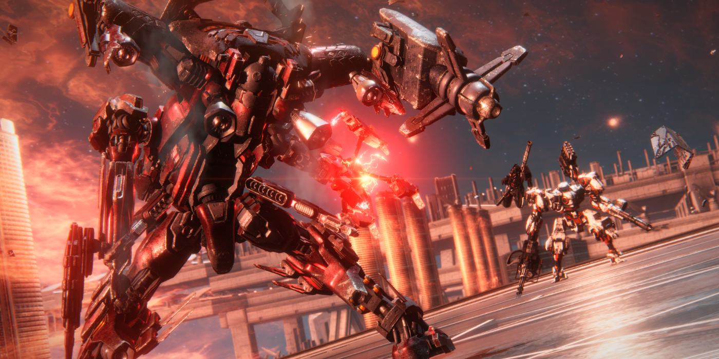 A mecha battle from Armored Core VI: Fires Of Rubicon