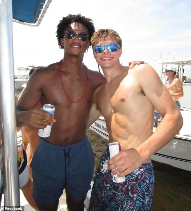 Wells with a friend at the party. Jackson County Sheriff John Ledbetter said authorities do not suspect foul play and believe that Wells drowned