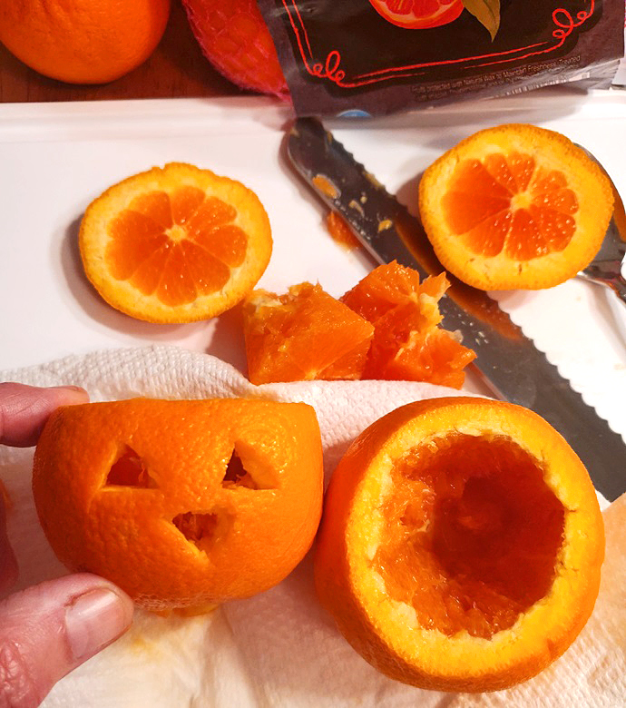 Festive orange fruit cups
