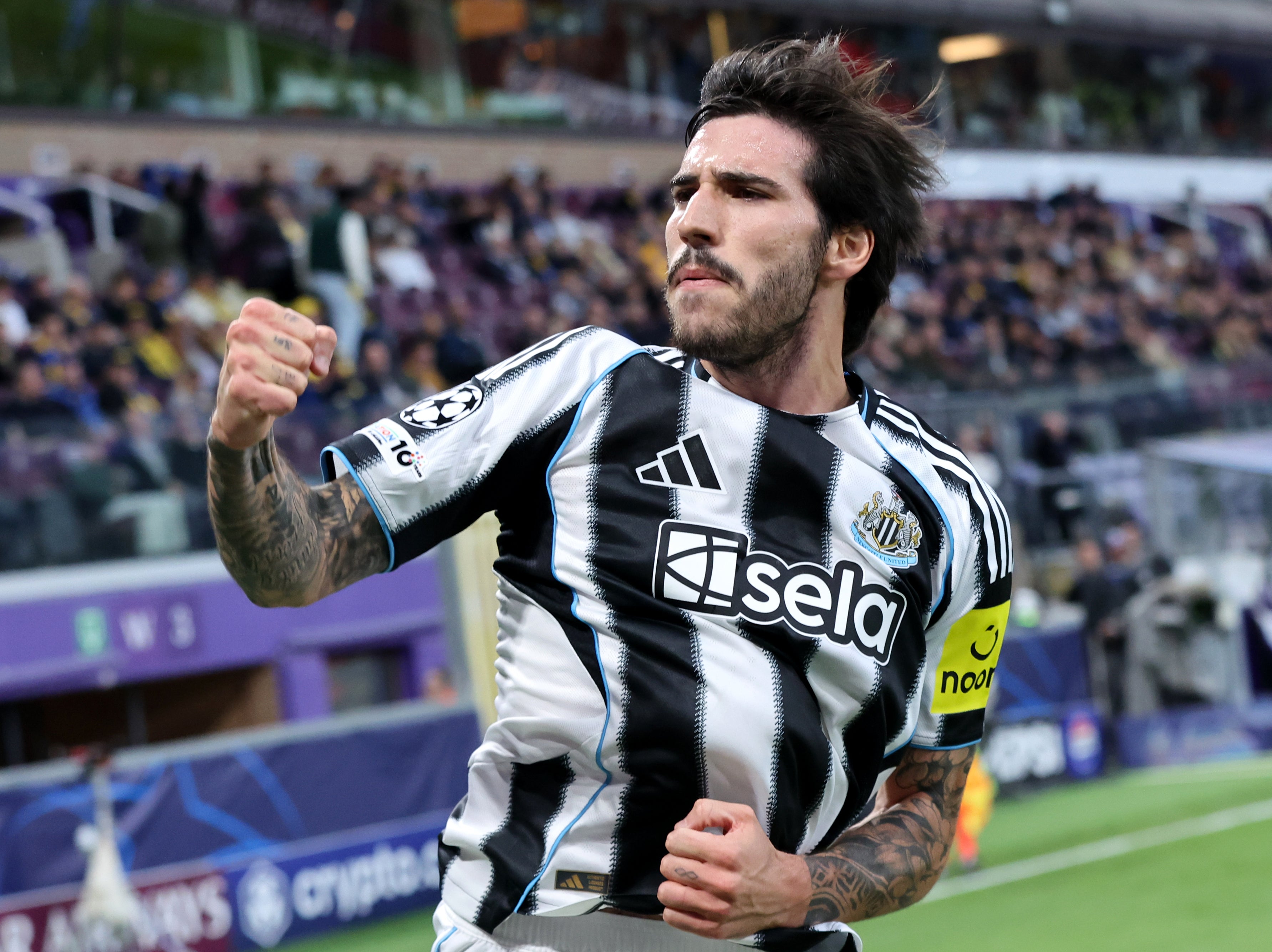 Sandro Tonali joined Tottenham for a club-record fee of £100m (PA)