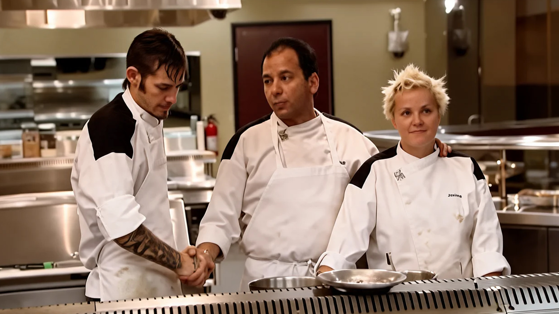 Final three complete dinner service before one chef must leave