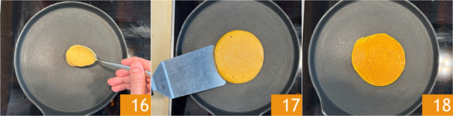 Carrot pancakes with cream cheese spread