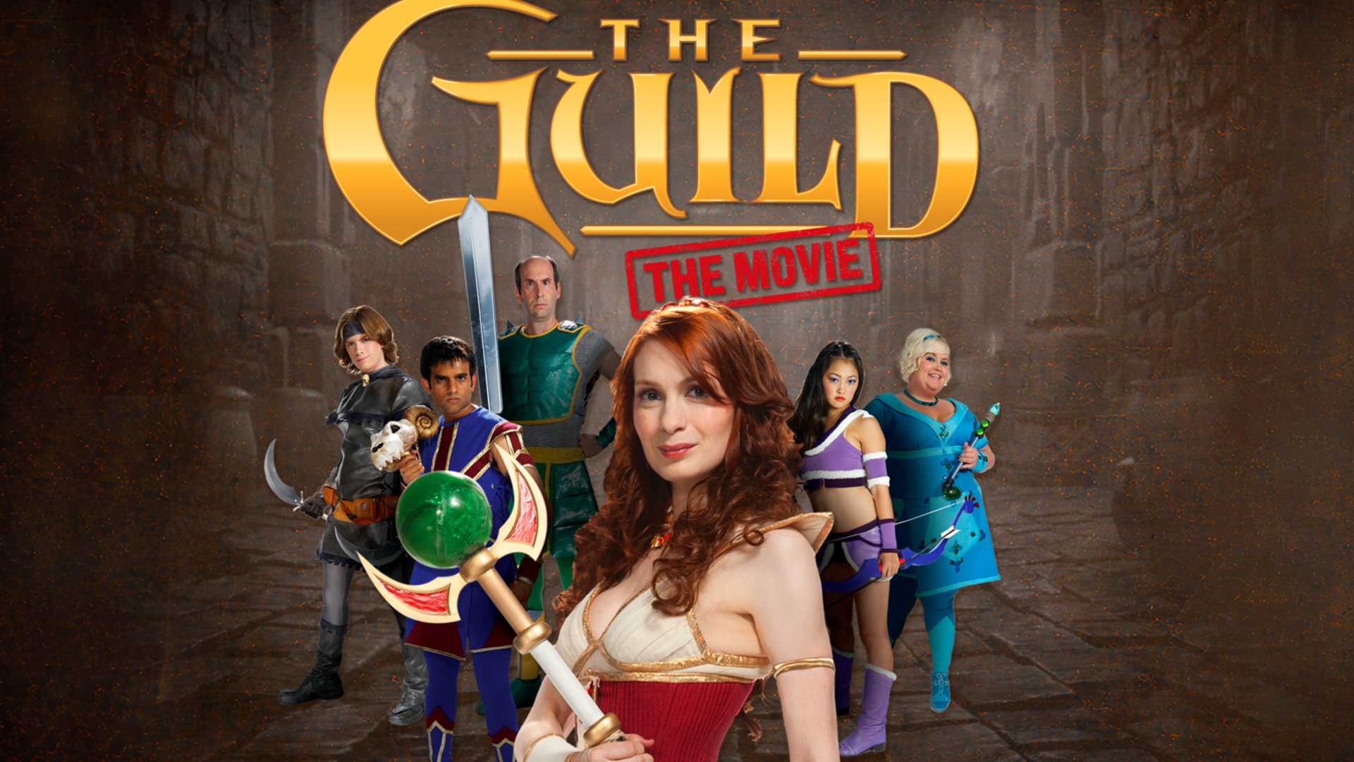 The Guild movie poster shows all the main cast members with Felicia Day in the front