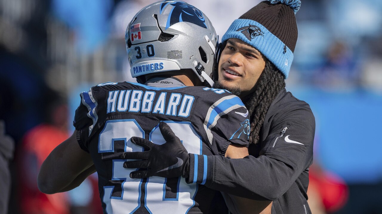 Chuba Hubbard, left, and Jonathon Brooks