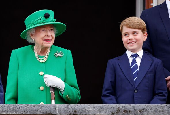 Queen Elizabeth posed for a picture with Prince George