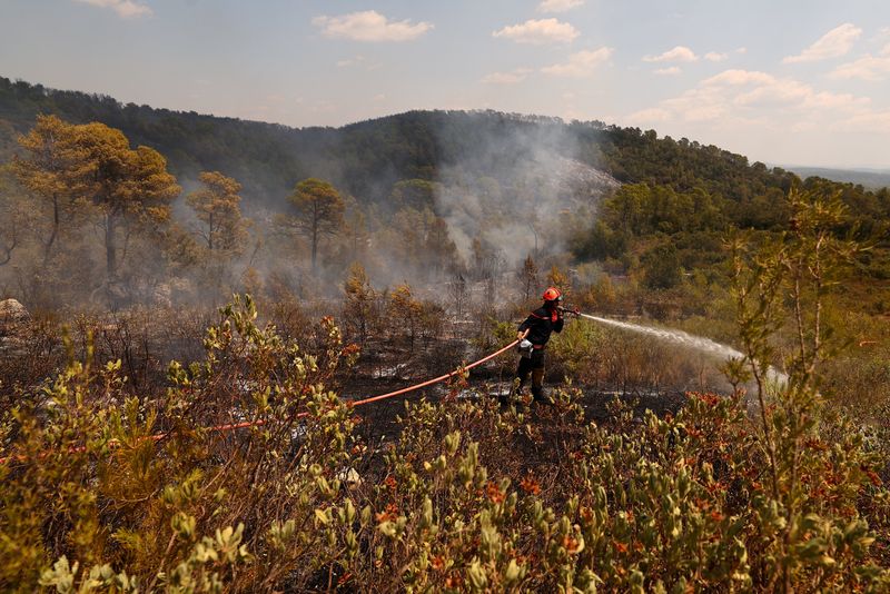 Wildfire in Cotignac in Var department