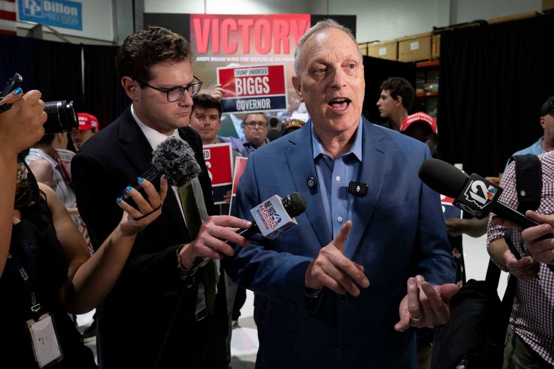 U.S. Representative and Republican nominee for Arizona governor Andy Biggs’ election night watch party