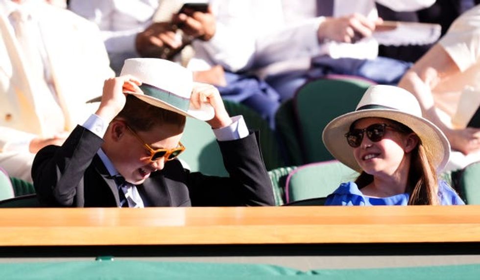 Prince George and Princess Charlotte in the royal box at Wimbledon (Mike Egerton/PA) (PA Wire/PA Images - Mike Egerton)