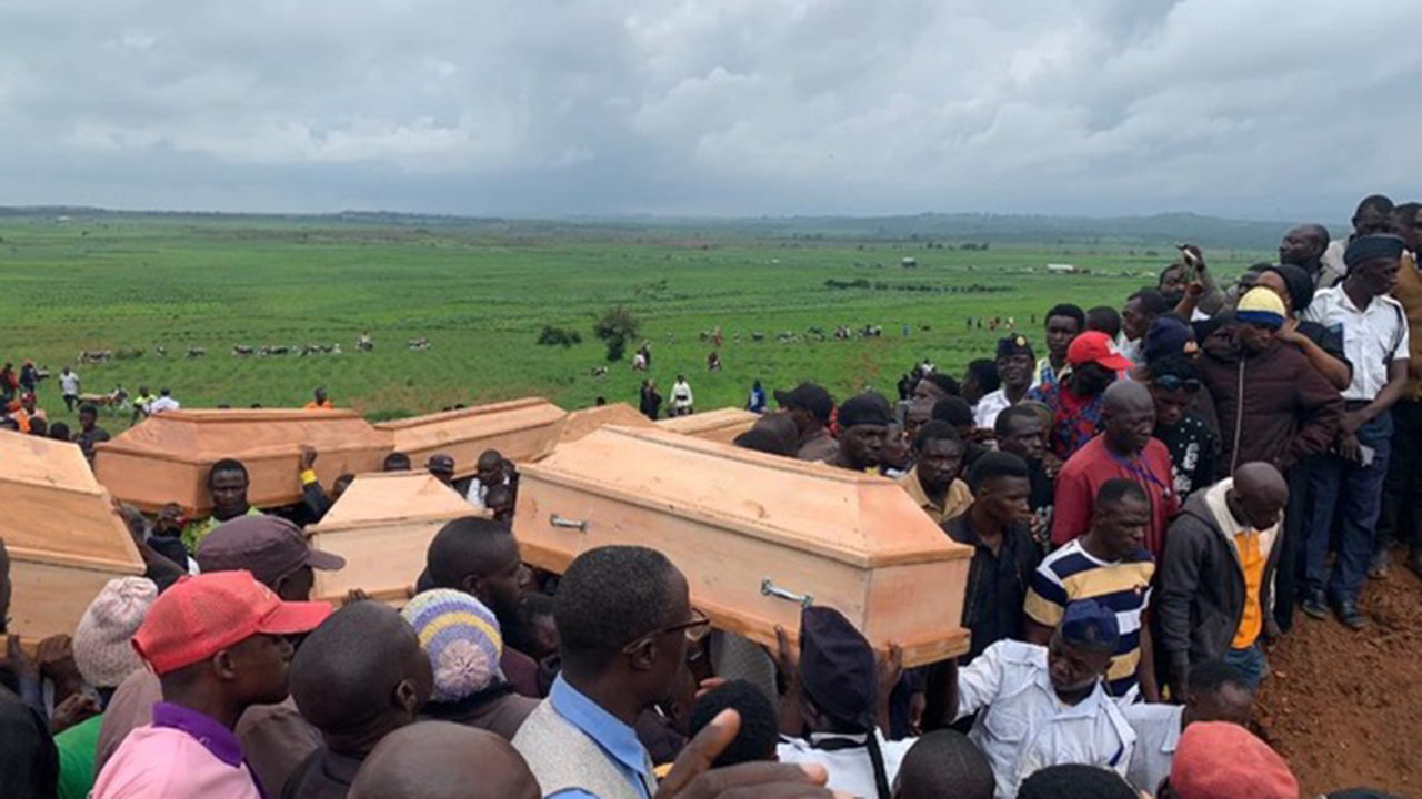 Funerals for some 27 Christians who were reportedly killed by Islamist Fulani tribesmen in the village of Bindi Ta-hoss, Nigeria on July, 28, 2025