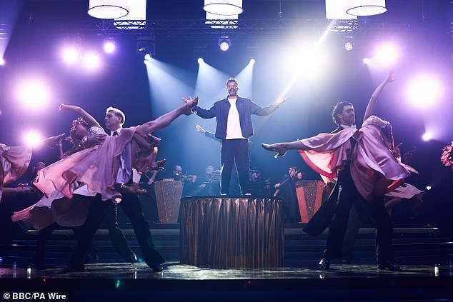 The BBC campaign ends with the comic on Strictly Come Dancing, surrounded by dancers