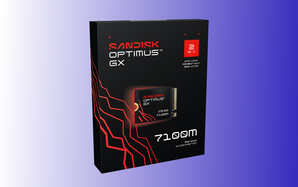 The handsome retail box for the SanDisk Optimus GX 7100M.