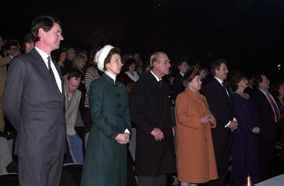 Timothy Laurence, Princess Anne, Prince Philip, Queen Elizabeth II, Tony Blair and Cherie Blair | Source: PA